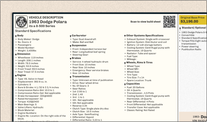 Build sheet