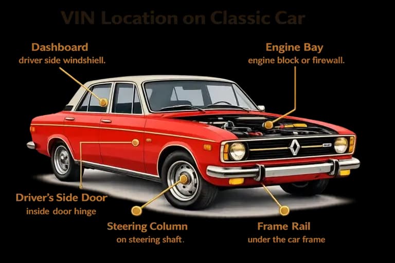 vin location on classic car