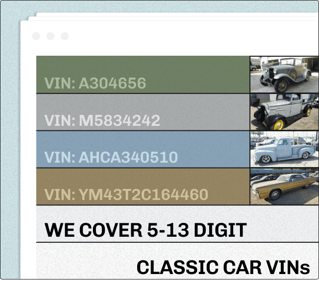 Decode VINs for All Pre-1981 Classic Vehicles